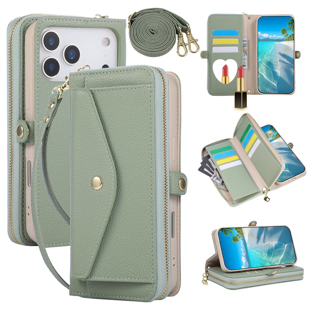 5-in-1 Genuine Leather Crossbody Case