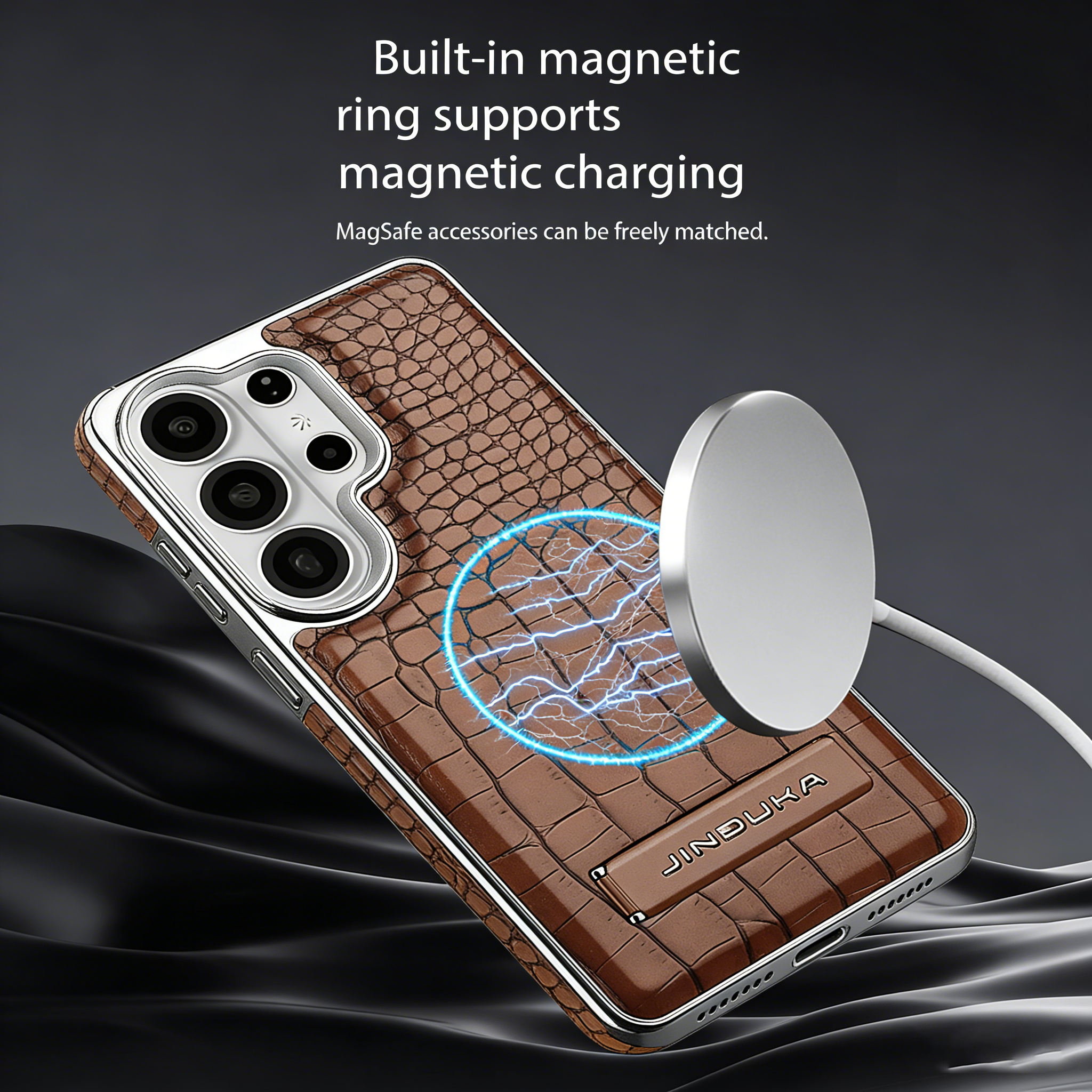Magnetic Crocodile Pattern Galaxy Phone Case
