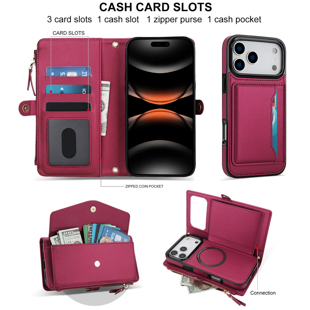 Detachable Clip-In Genuine Leather Case