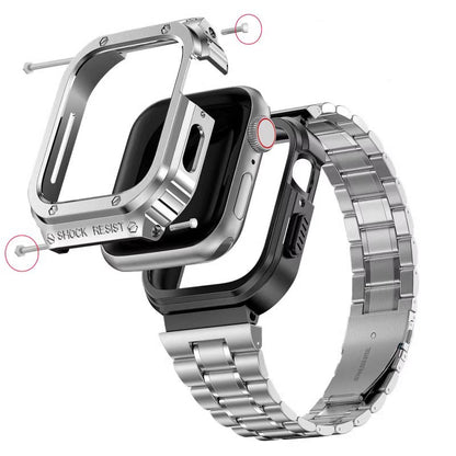 Stainless Steel Band With Case For Apple Watch