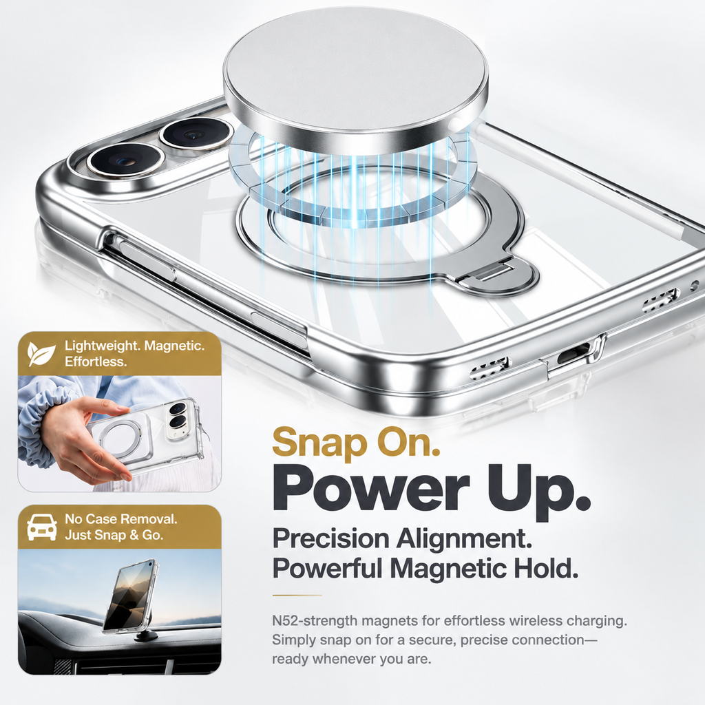 Crystal Clear Magnetic Stand Case for iPhone Duo