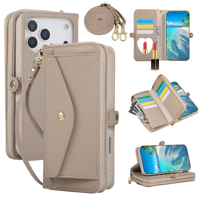 5-in-1 Genuine Leather Crossbody Case