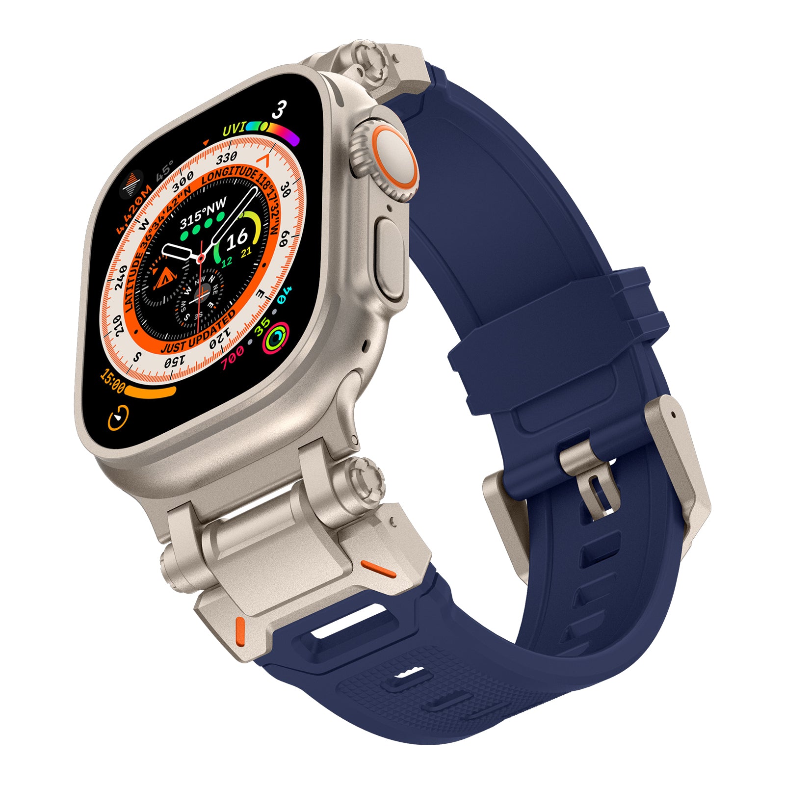 Explorer Rubber Band With Titanium Adapter For Apple Watch