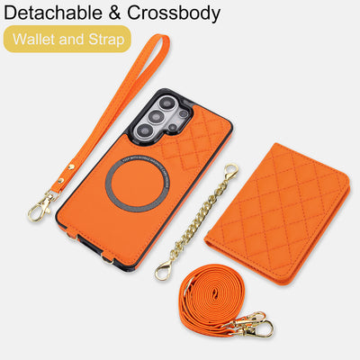Detachable Quilted Crossbody Galaxy Wallet Case