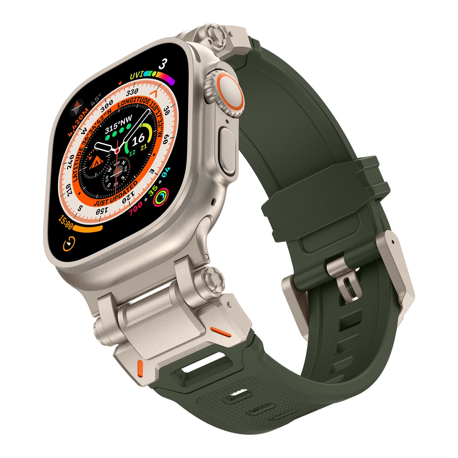 Explorer Rubber Band With Titanium Adapter For Apple Watch