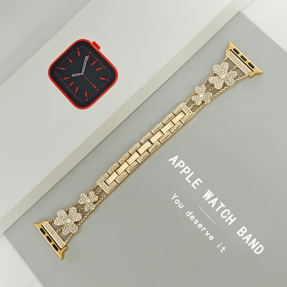 Flower Sparkle Diamond Chain Bracelet for Apple Watch