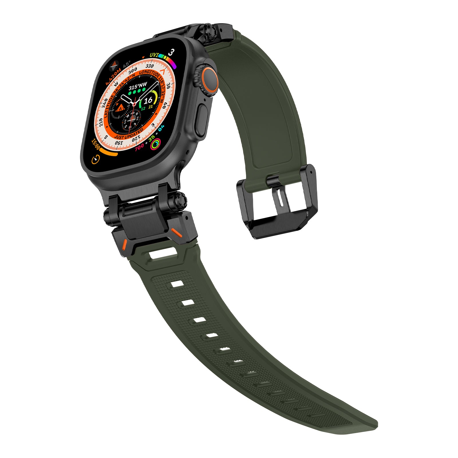 Explorer Rubber Band With Titanium Adapter For Apple Watch