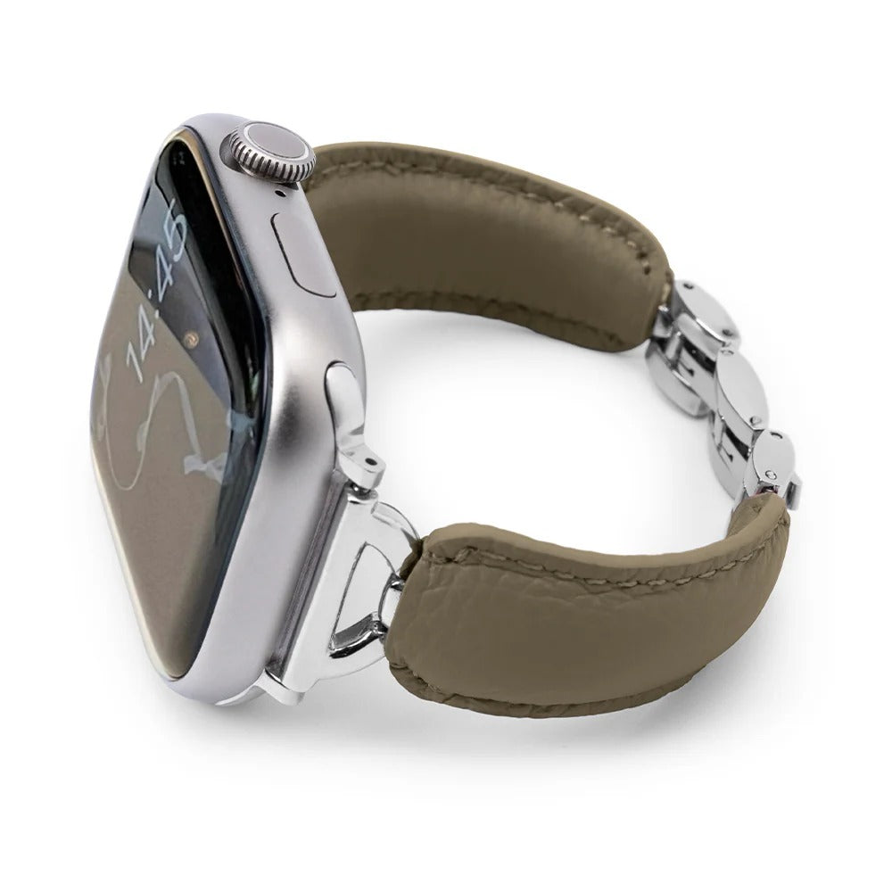 Leather Ring Buckle Band For Apple Watch