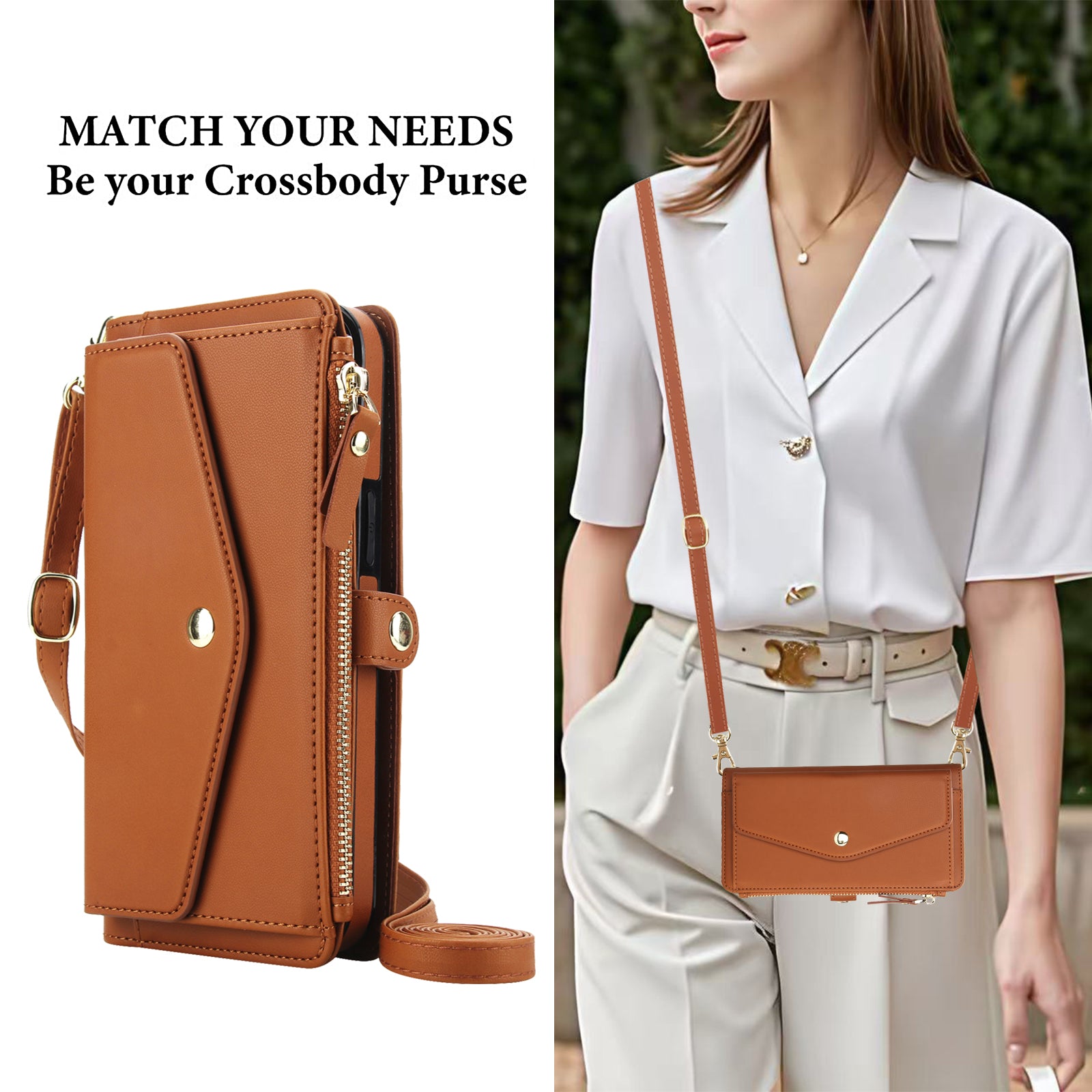 Detachable Clip-In Genuine Leather Case