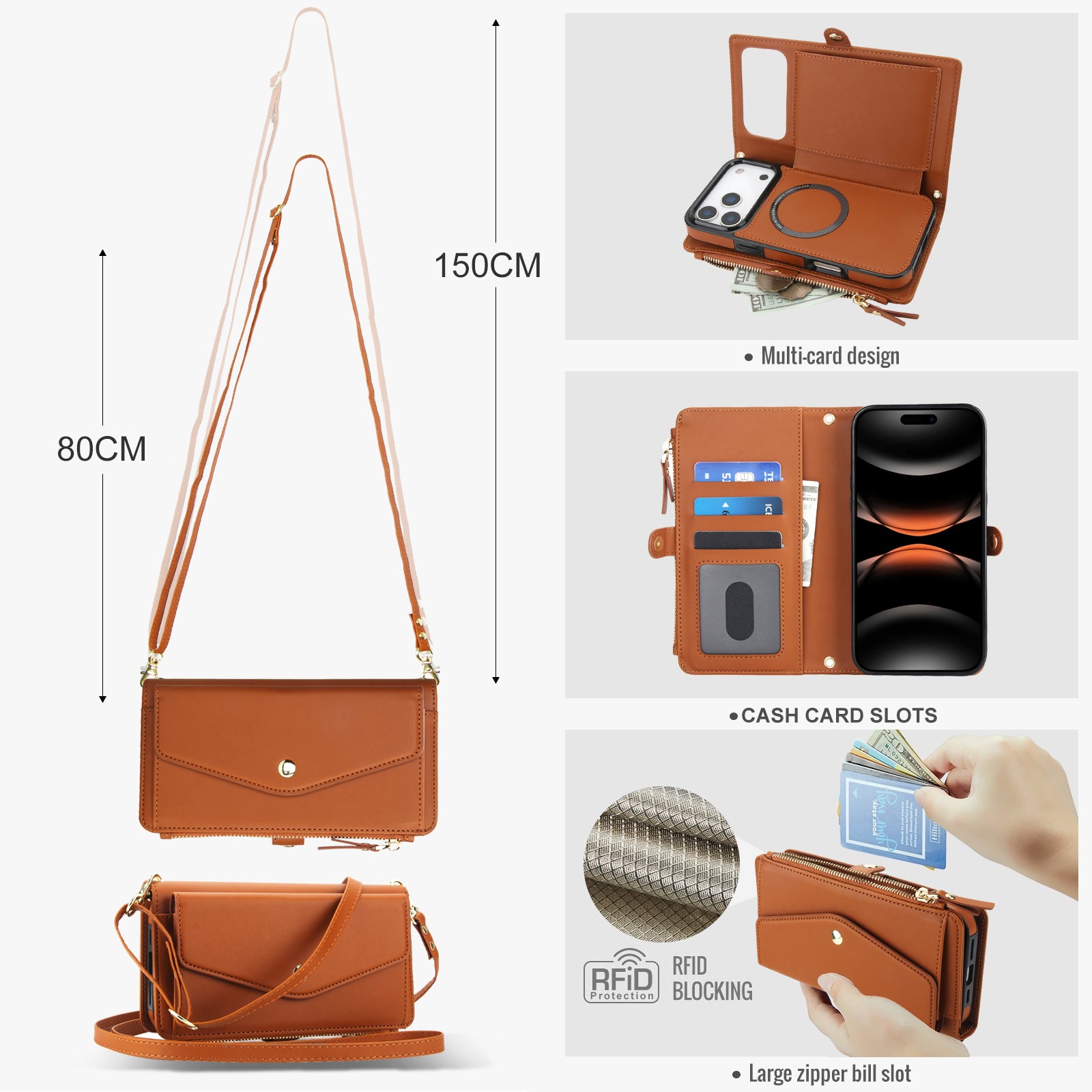 Detachable Clip-In Genuine Leather Case