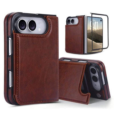 Signature Genuine Leather Wallet Case for iPhone Duo