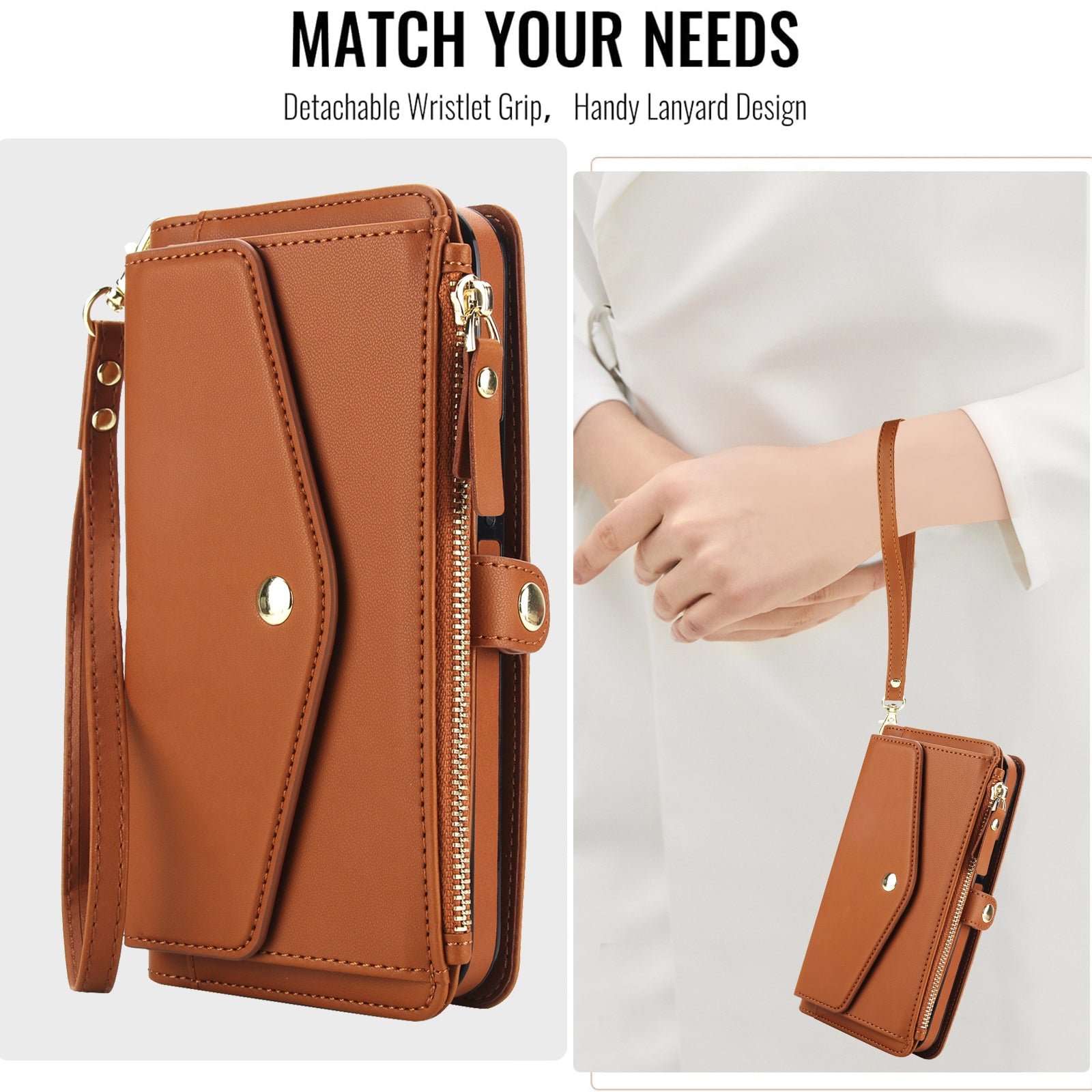 Detachable Clip-In Genuine Leather Case