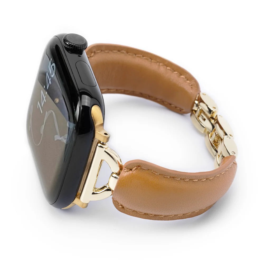 Leather Ring Buckle Band For Apple Watch