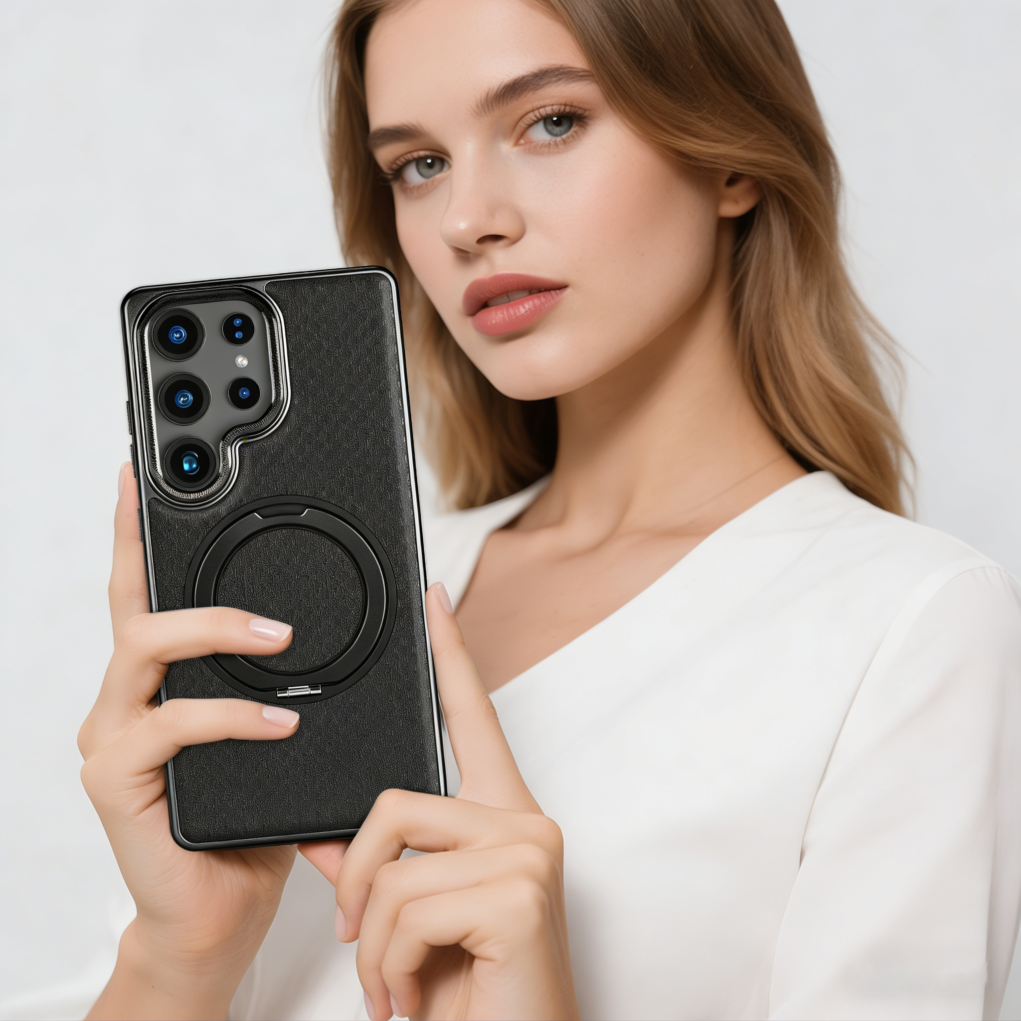 Meteor Leather Magnetic Galaxy Phone Case