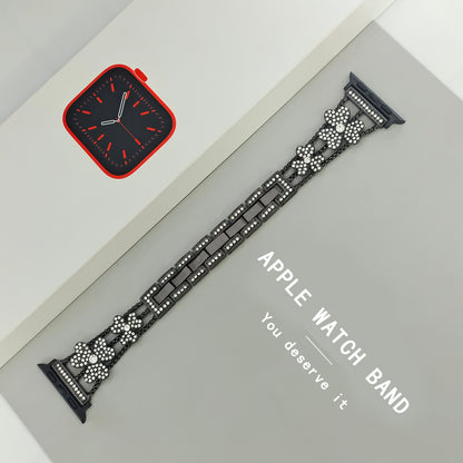 Flower Sparkle Diamond Chain Bracelet for Apple Watch