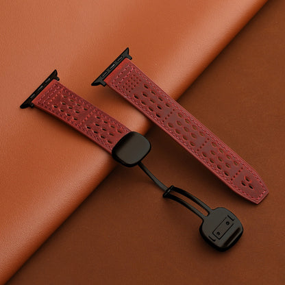 Breathable Leathe Magnetic Band For Apple Watch
