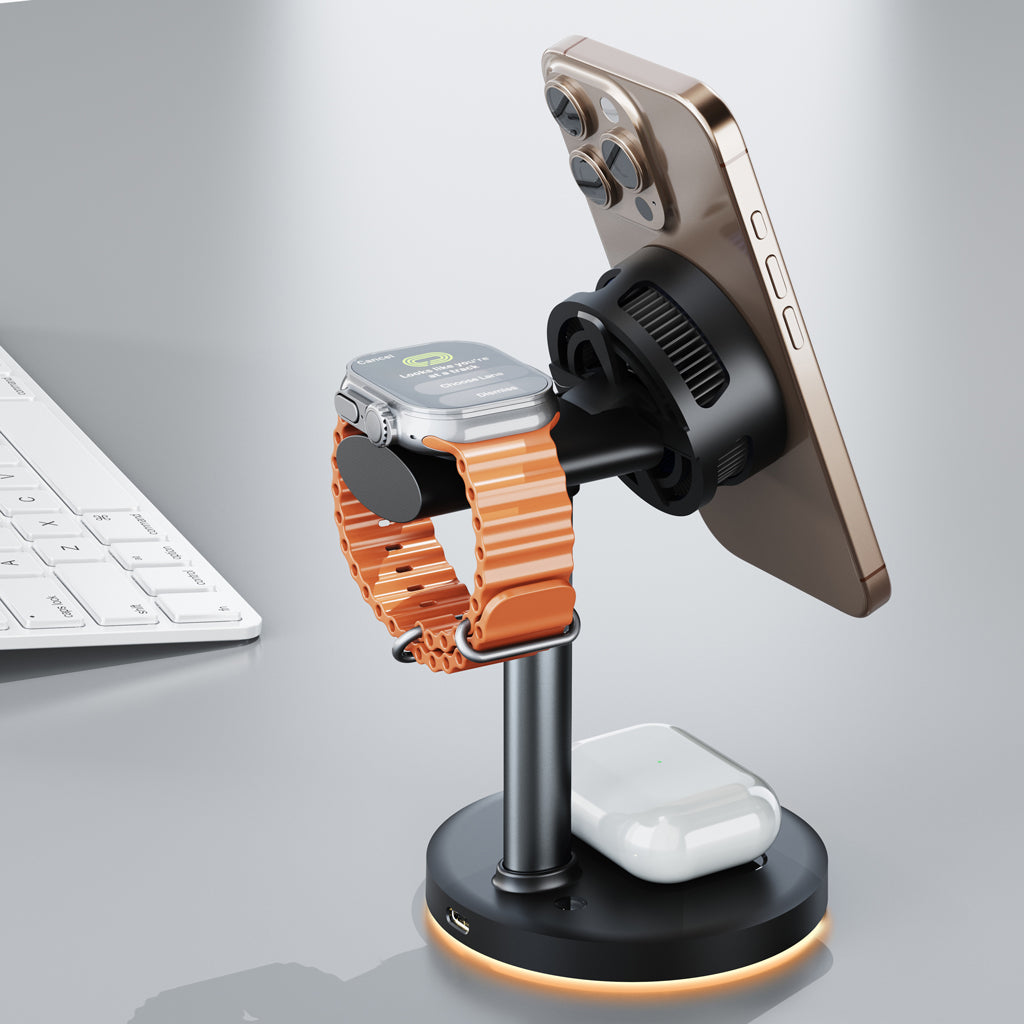 3-in-1 Magnetic Wireless Charger with Advanced TEC Cooling