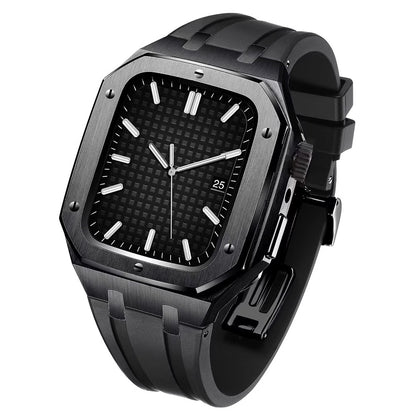 AP6006 Series - Silicone Band Steel Armor Apple Watch Case