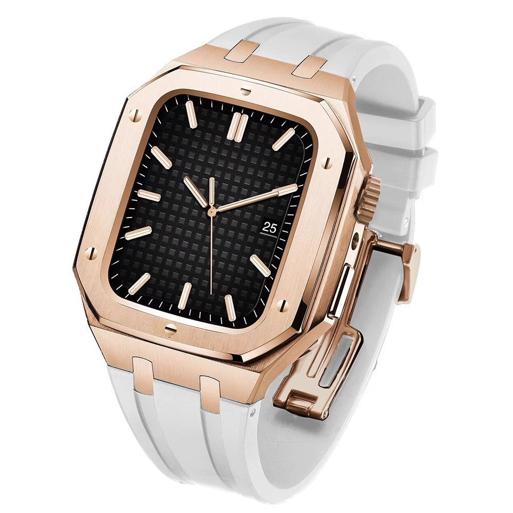 AP6006 Series - Silicone Band Steel Armor Apple Watch Case