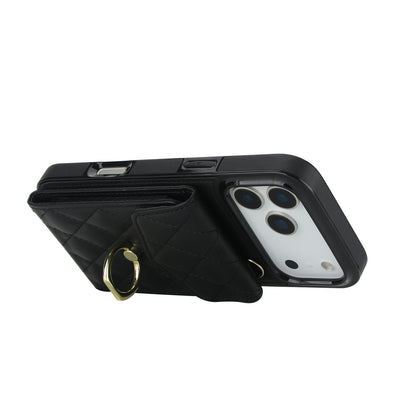Quilted Genuine Leather Kickstand Case