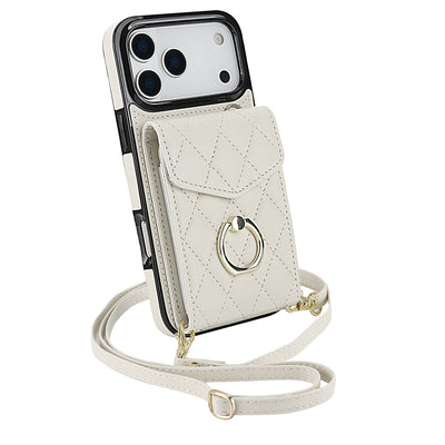 Quilted Genuine Leather Kickstand Case