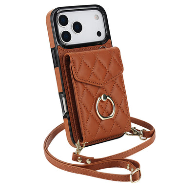 Quilted Genuine Leather Kickstand Case