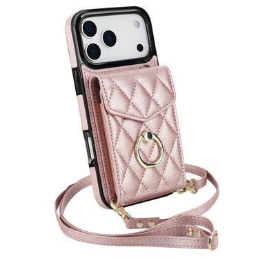 Quilted Genuine Leather Kickstand Case