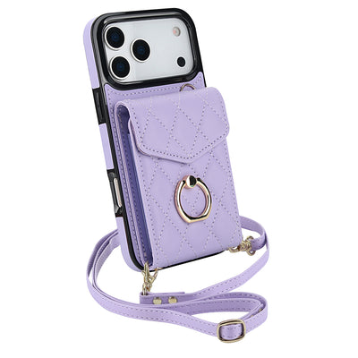 Quilted Genuine Leather Kickstand Case