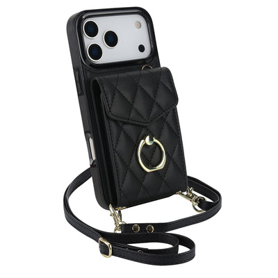 Quilted Genuine Leather Kickstand Case