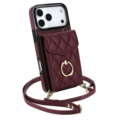 Quilted Genuine Leather Kickstand Case