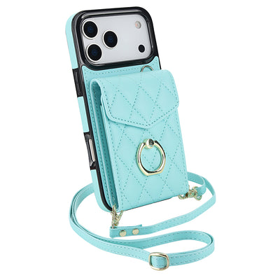Quilted Genuine Leather Kickstand Case