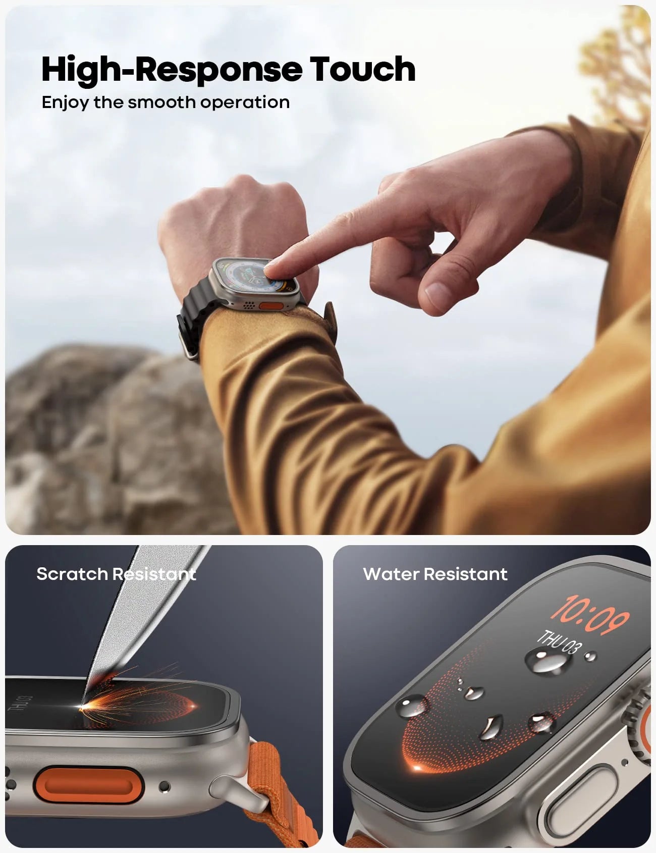 Titanium Screen Protector for Apple Watch Ultra