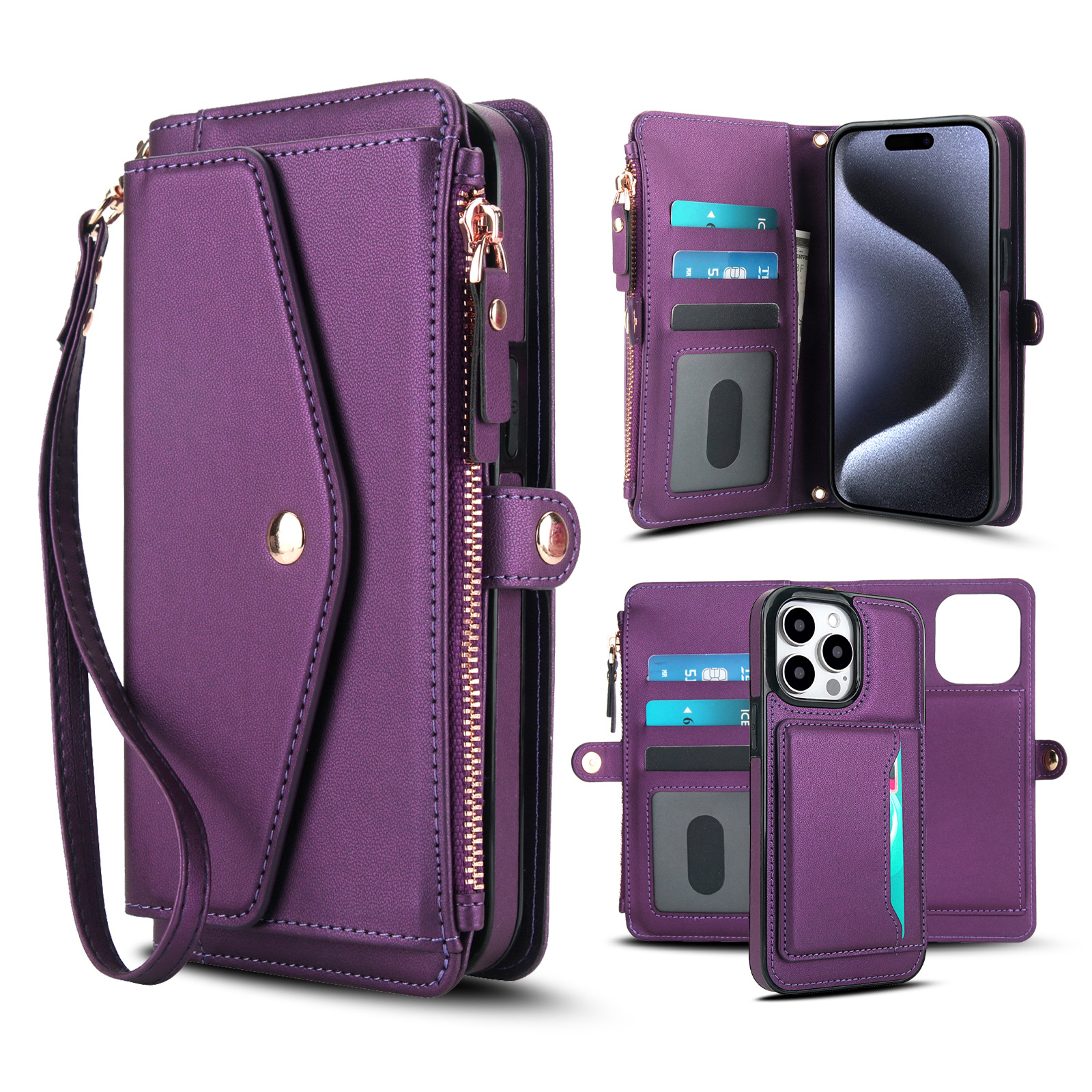 Detachable Clip-In Genuine Leather Case