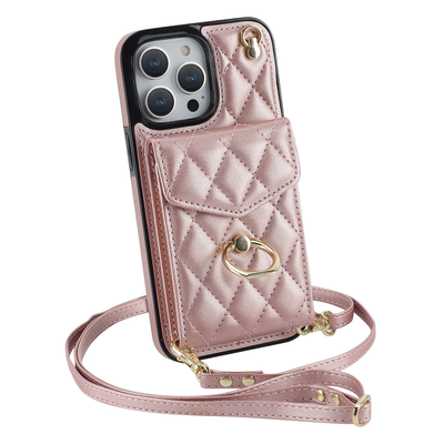 Quilted Genuine Leather Kickstand Case