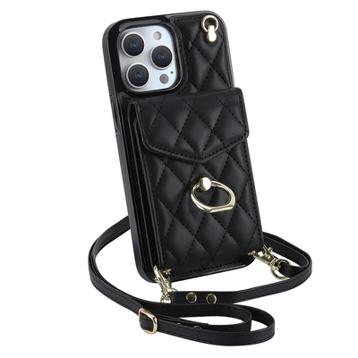 Quilted Genuine Leather Kickstand Case