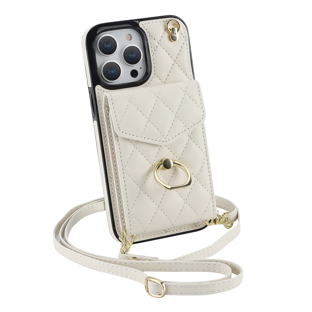 Quilted Genuine Leather Kickstand Case