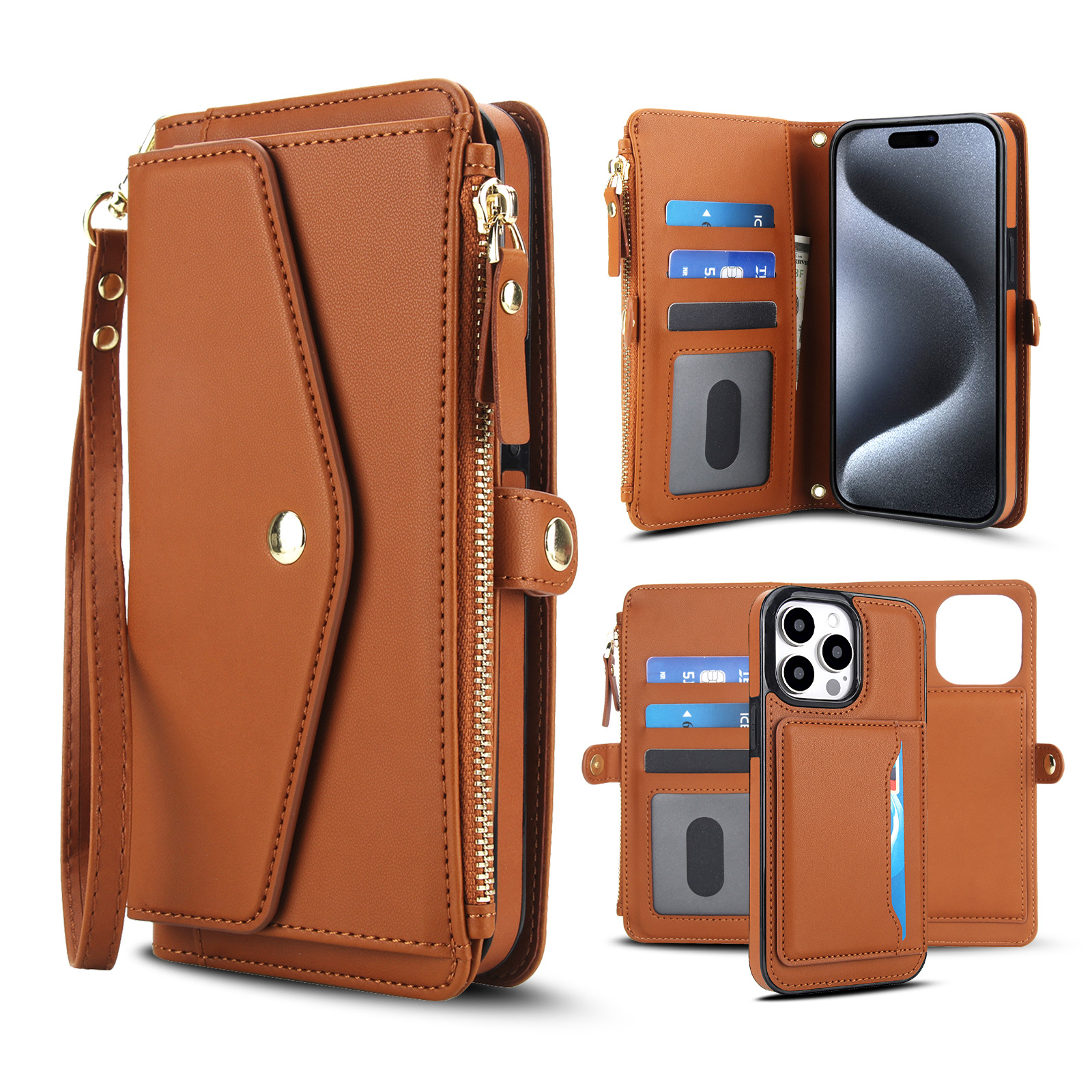Detachable Clip-In Genuine Leather Case