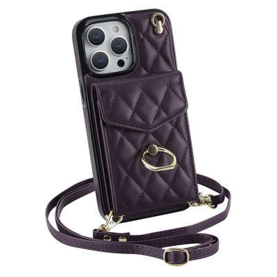 Quilted Genuine Leather Kickstand Case