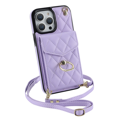 Quilted Genuine Leather Kickstand Case