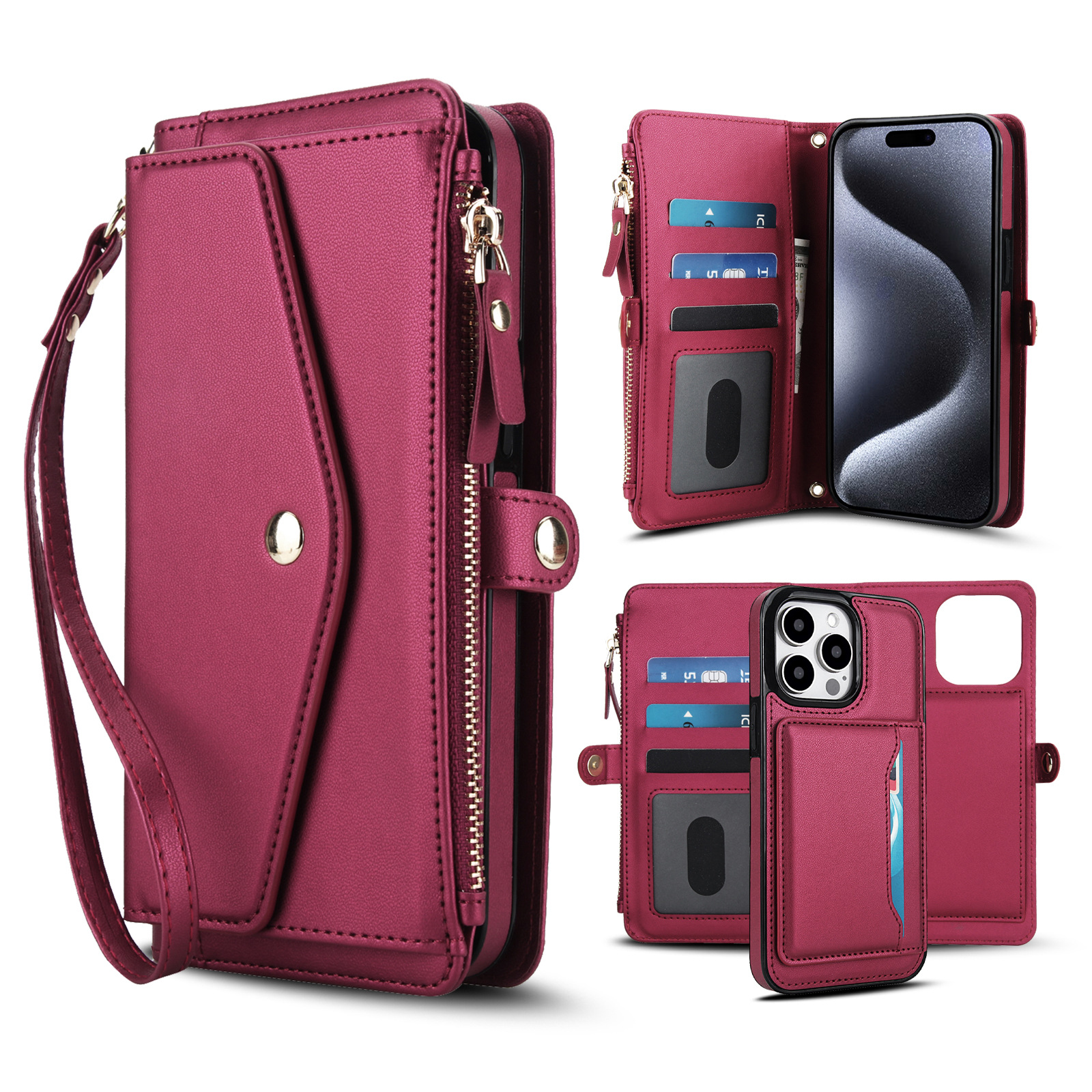 Detachable Clip-In Genuine Leather Case