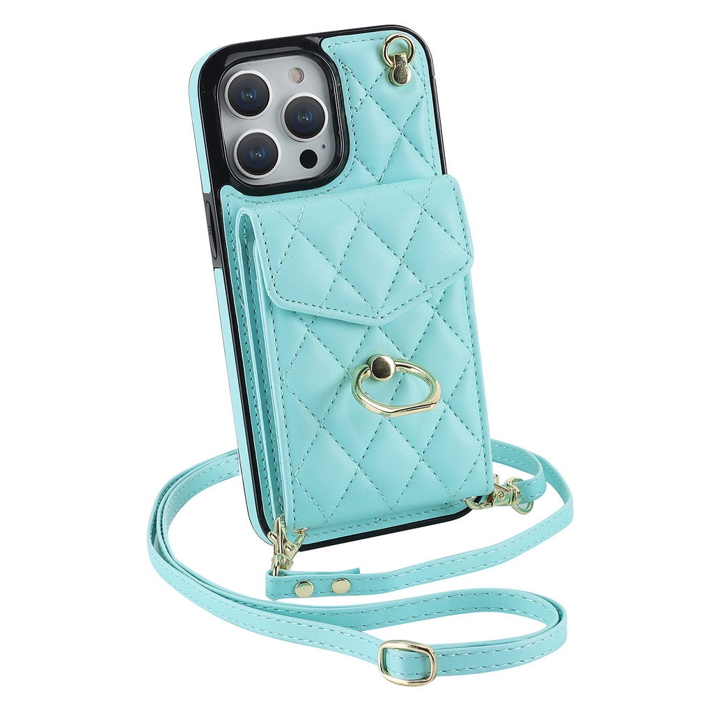 Quilted Genuine Leather Kickstand Case