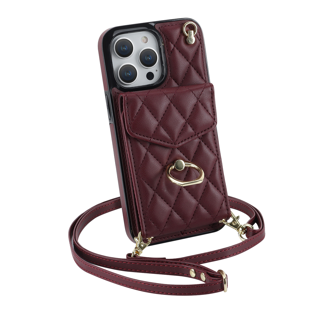 Quilted Genuine Leather Kickstand Case