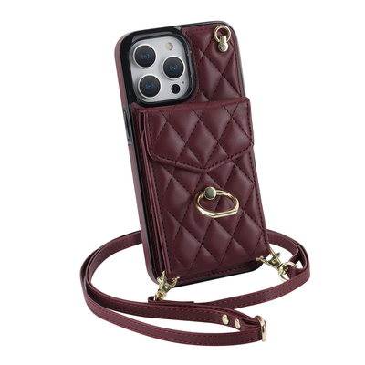 Quilted Genuine Leather Kickstand Case