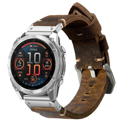 Vintage Leather Band For Garmin